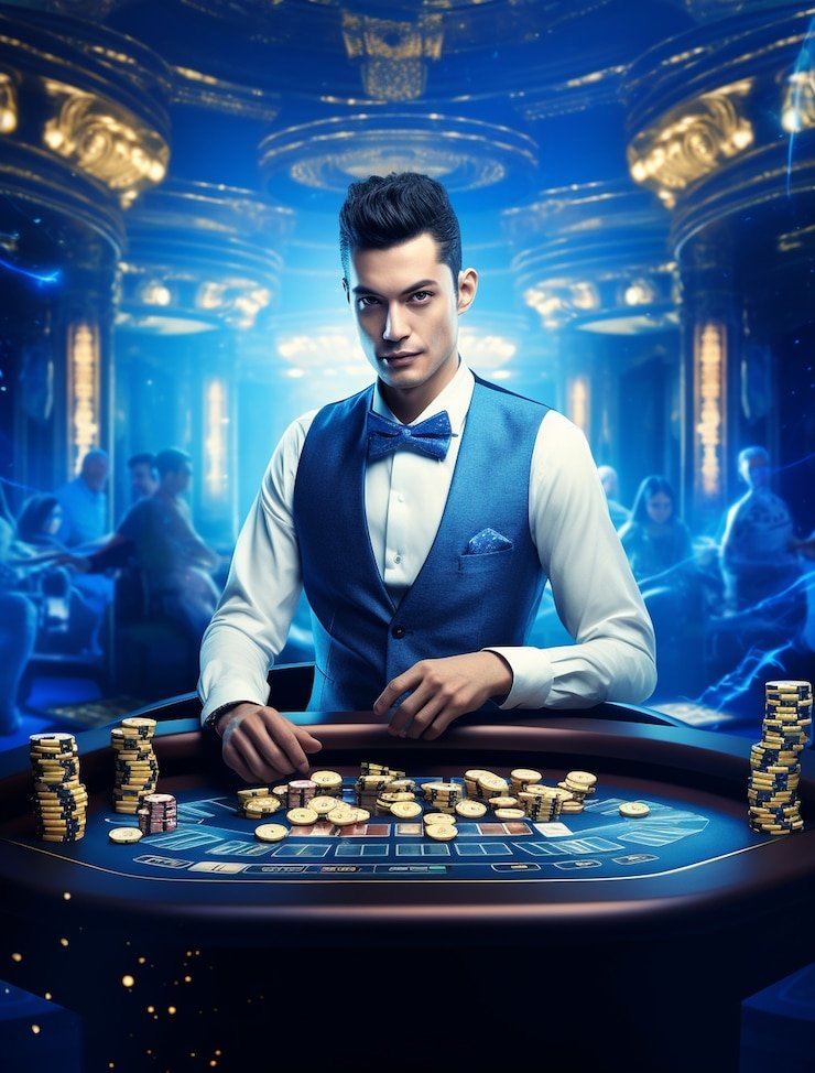 Tampilan meja Baccarat live result cambodia menampilkan dealer, area kartu Pemain dan Banker, serta tombol taruhan di bagian bawah layar ponsel.